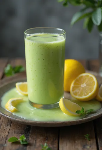 Smoothie de limão com hortelã servido fresco