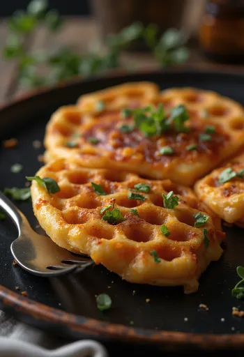 Crumpet com páprica defumada, recém assado, dourado