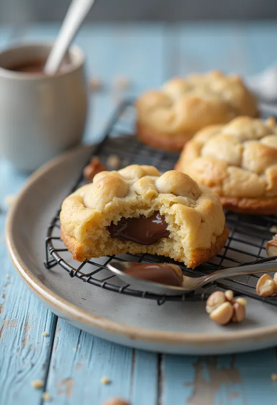 Cookie de creme de avelã recém-assado