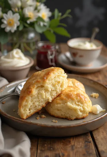 Scone de baunilha servido