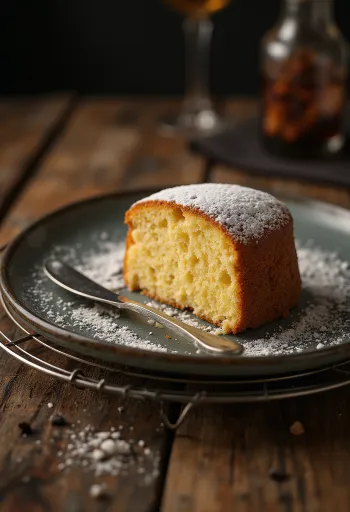 Bolo de manteiga queimada servido em fatias