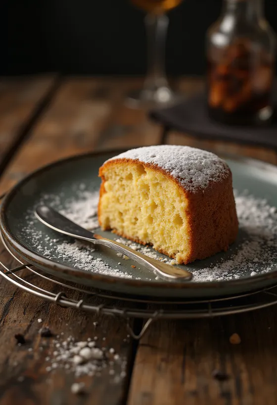 Bolo de manteiga queimada servido em fatias