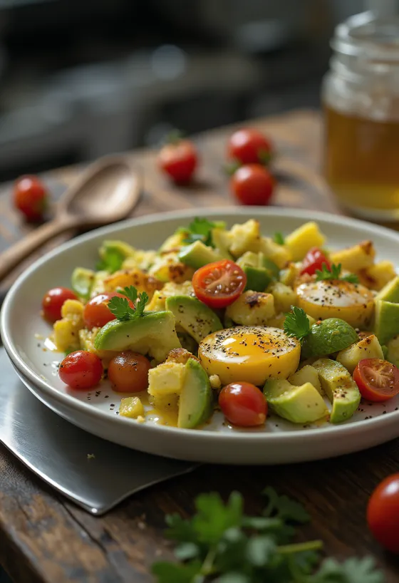 Salada de berinjela com abacate