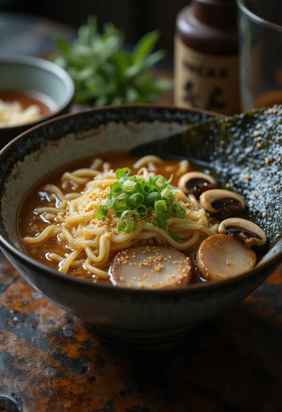 Onomichi ramen com caldo de peixe e banha, carne chashu e ovo