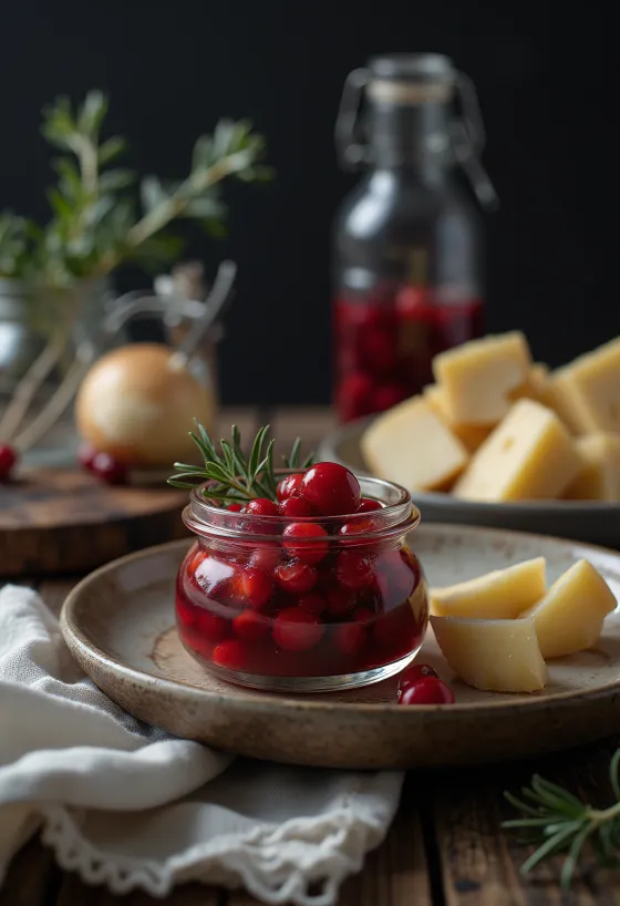 Chutney de cranberry com páprica defumada servido