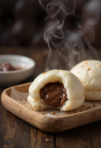 Bao bun com Nutella servido