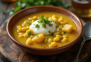 Chupe andino, sopa peruana com frango rico, batatas e queijo