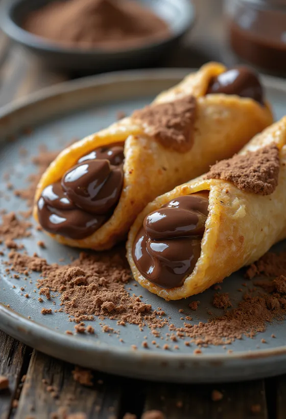 Cannoli de Nutella servido