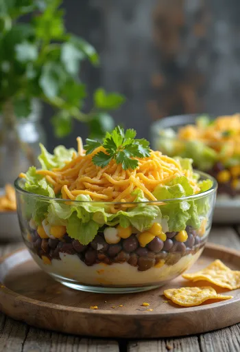 Salada taco com nachos e vegetais