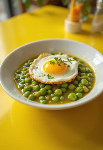 Creme de ervilhas, polvilhado com salsa fresca