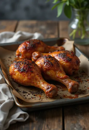 Coxa de frango BBQ servida