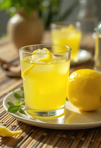 Limoncello servido em garrafa