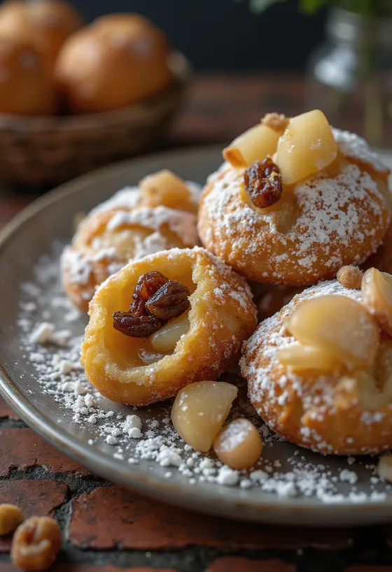 Oliebollen servido em prato