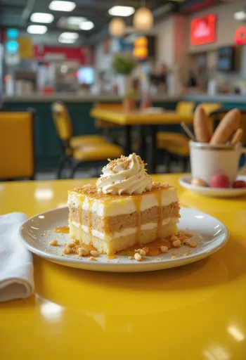 Bolo Três Leites com caramelo, pão de ló embebido em leite em prato branco