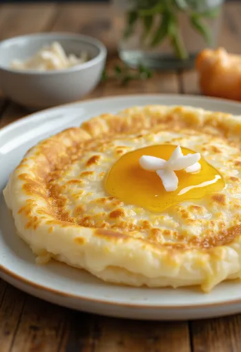 Honey Appam com mel, servido com banana fresca e sabor de leite de coco