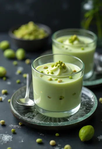 Parfait de pistache servido