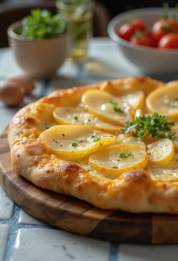 Pizza de queijo raclette suíço