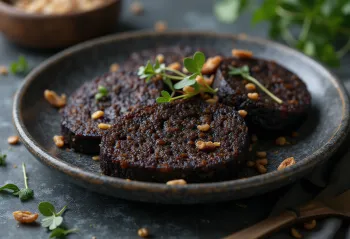 Drisheen, black pudding rico com recheio de carne e especiarias frescas