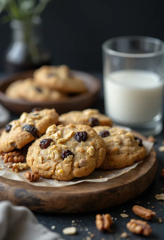 Cookies de aveia servidos em formato de biscoito