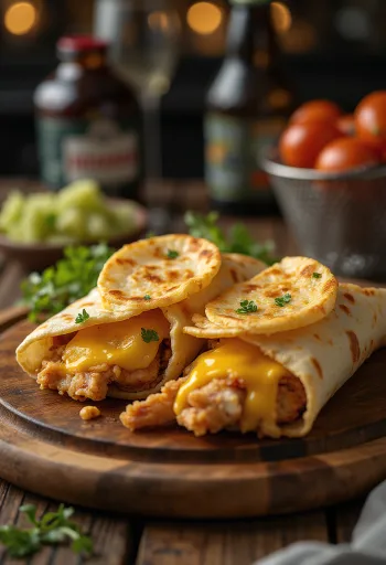Wrap frito com frango e queijo