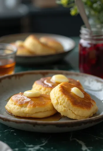 Drop Scone panqueca escocesa servida