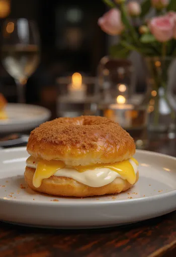 Donut de Torta de Creme servido fresco