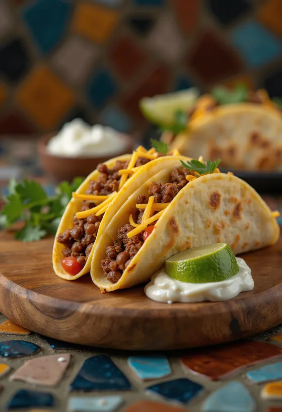 Taco duplo servido
