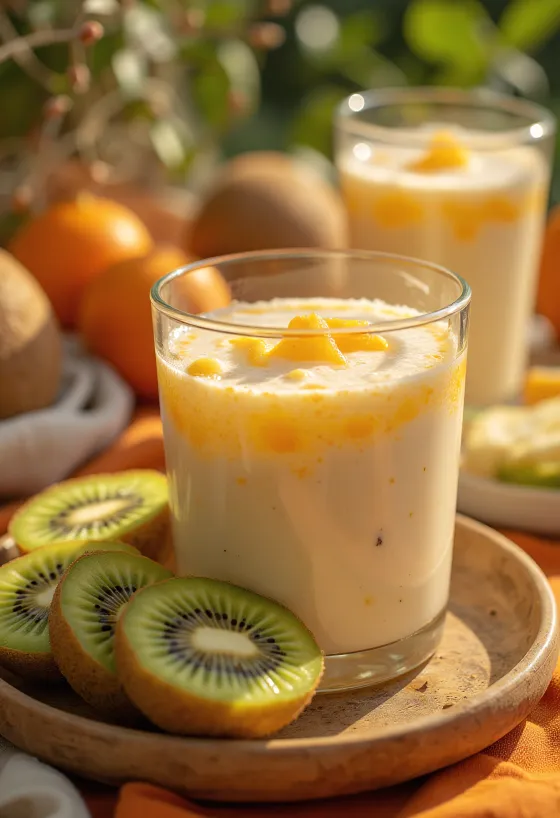 Kefir de Kiwi com Laranja Probiótico, bebida refrescante e saudável