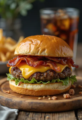Bacon burger servido