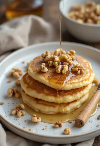 Panqueca de nozes com canela servida