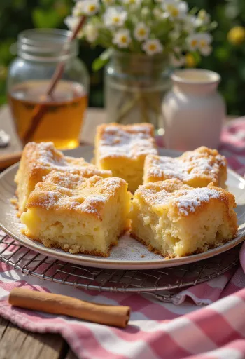 Bolo de mel com canela em cubos
