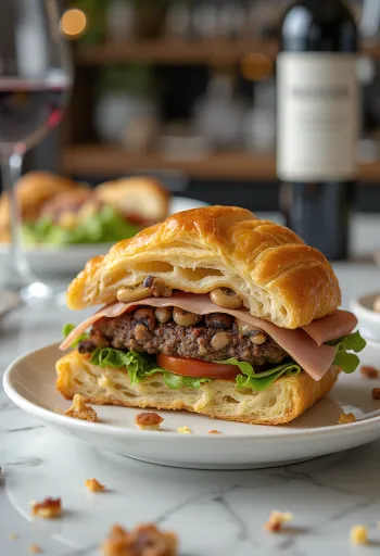 Hambúrguer Wellington com massa folhada crocante e carne bovina suculenta