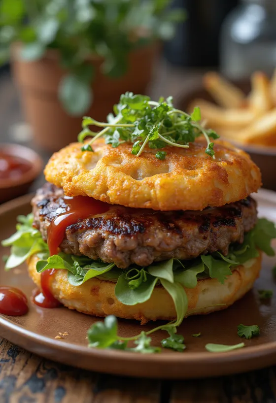 Hambúrguer com rosti de batata