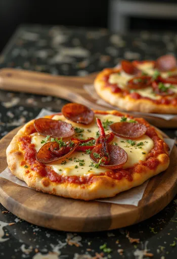 Pizza Diavola com gorgonzola e pimenta chili