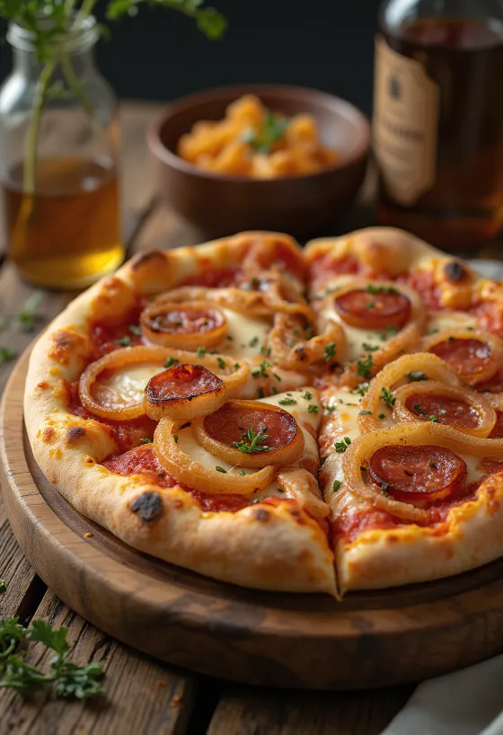 Pizza Diavola com cebola e chili