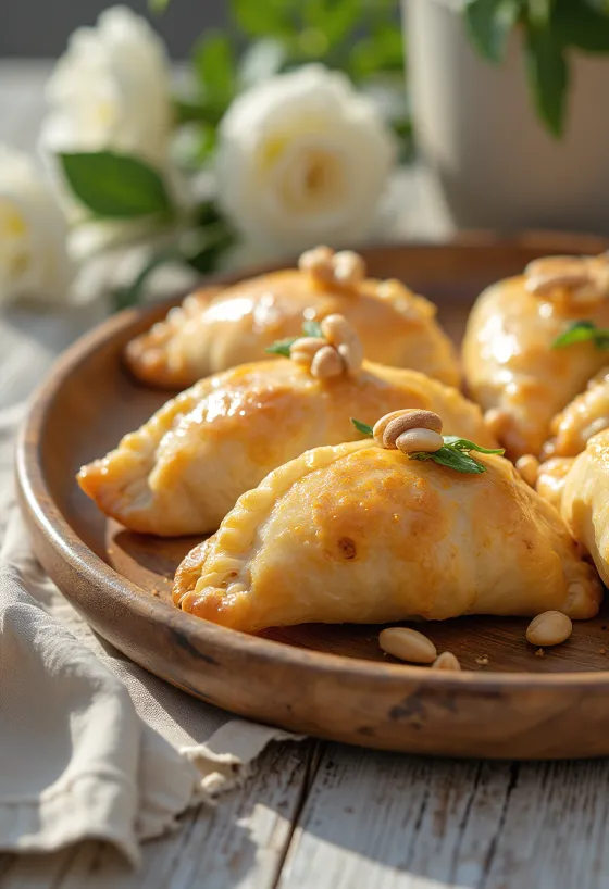 Empanada de pinoli servida