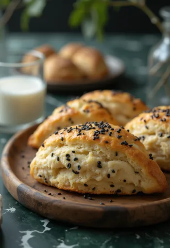 Pãozinho de sementes de papoula servido