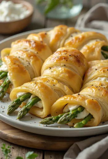 Burek de aspargos servido