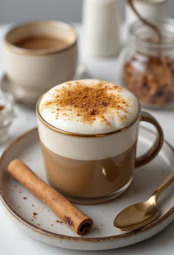 Chai latte com especiarias servido na caneca