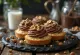 Fatias de Turrón decoradas com Nutella e avelãs