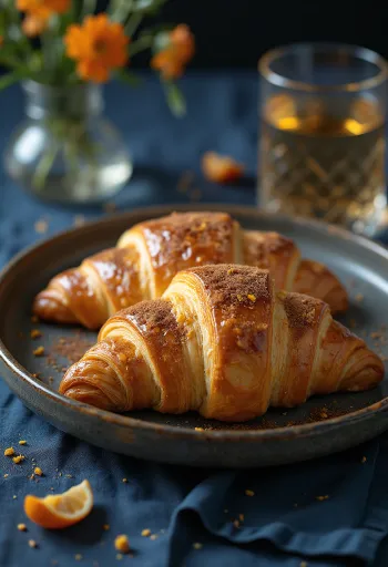 Croissant espanhol de canela recém-assado