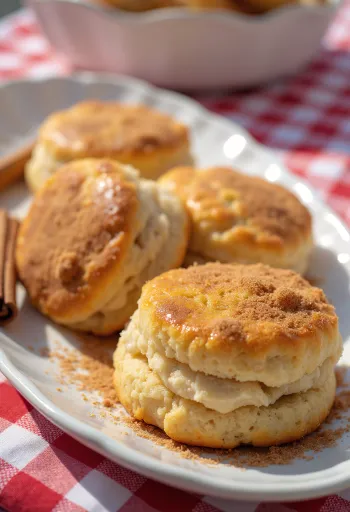 Biscoitos amanteigados de mel e canela recém-assados