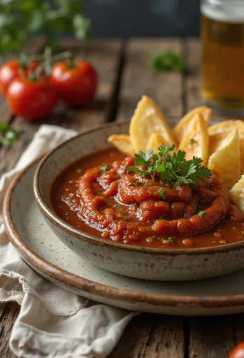 Molho de tomate com cerveja e alecrim servido