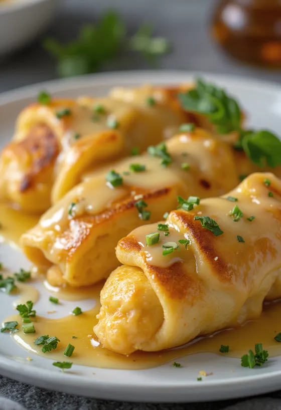 Panqueca de frango com mostarda e mel recém-assada