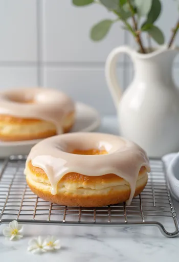 Donut com Glacê de Baunilha servido