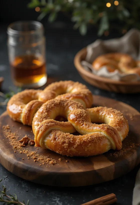 Pretzel de Bourbon servido