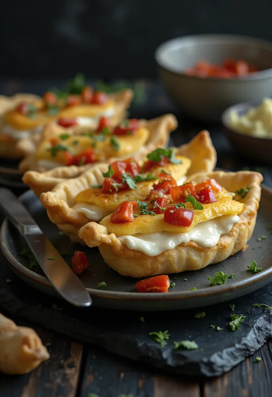 Pide de ricota, servido com massa fresca e recheio de queijo branco temperado