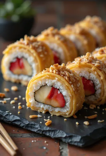Sushi de Waffle servido