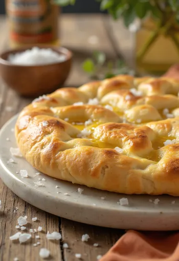 Focaccia de bicarbonato servida