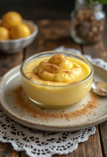 Elarji com farinha de milho, sobremesa cremosa com canela e baunilha